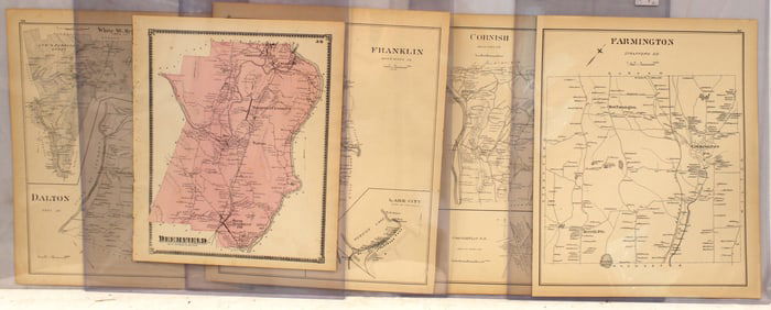 Large lot of antique New Hampshire maps