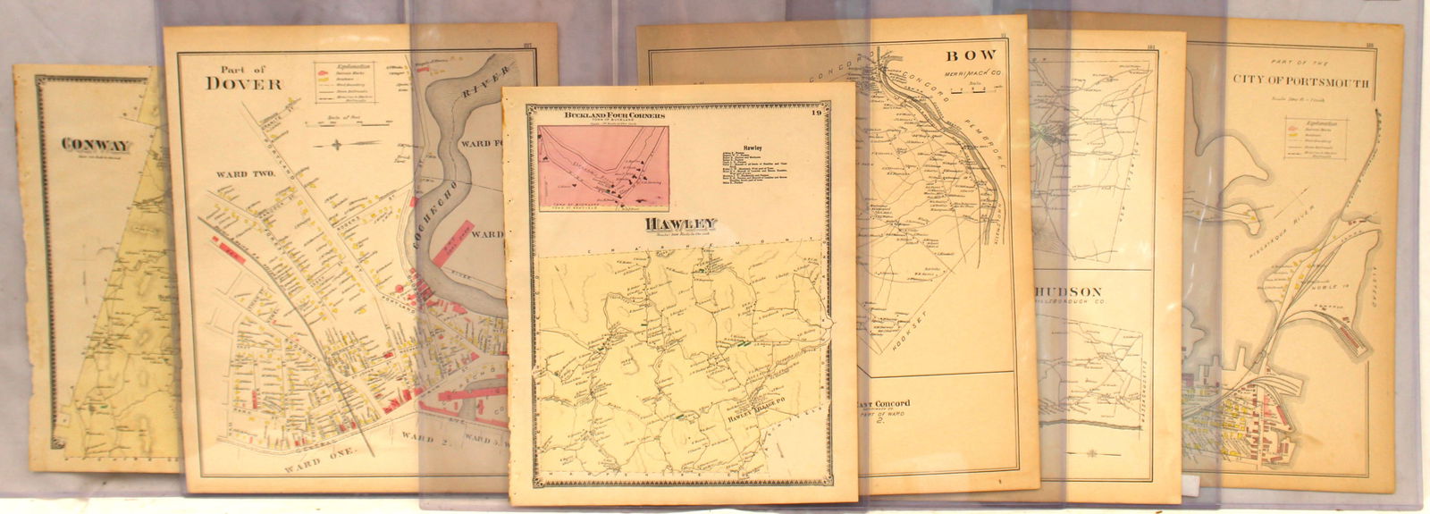 Large lot of antique New Hampshire maps (1 of 13)