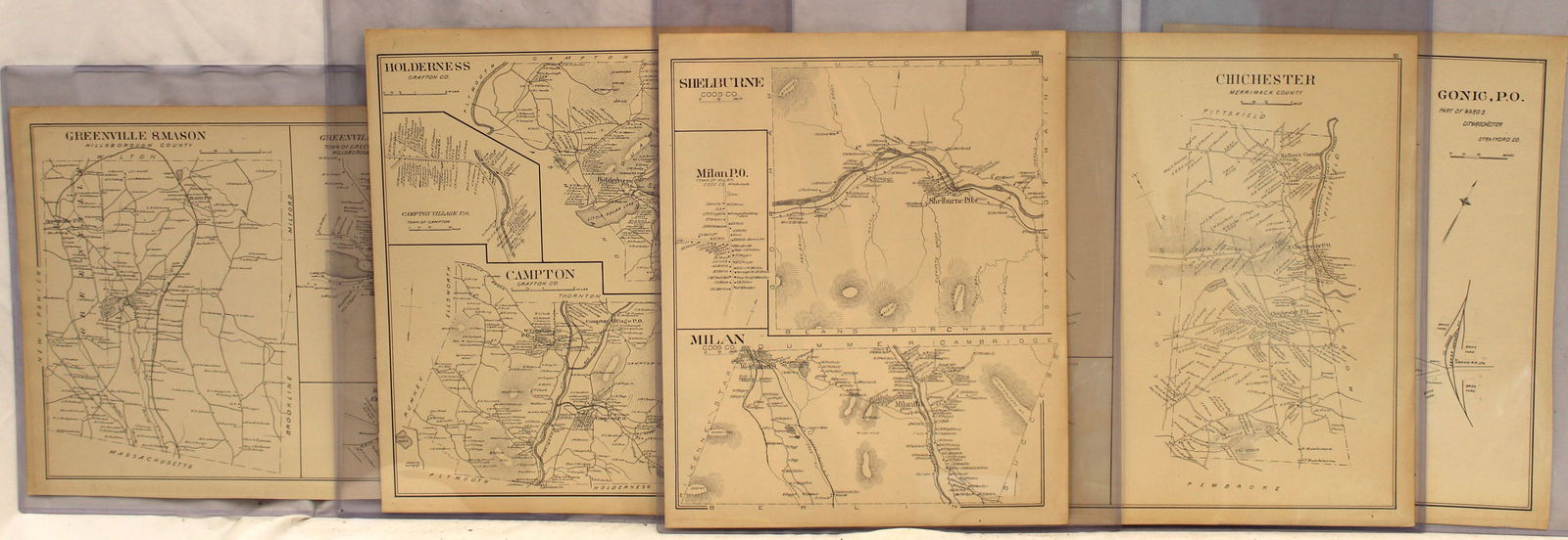 Large lot of antique New Hampshire maps (1 of 11)