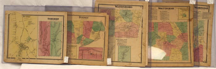 Lot of Vermont antique maps