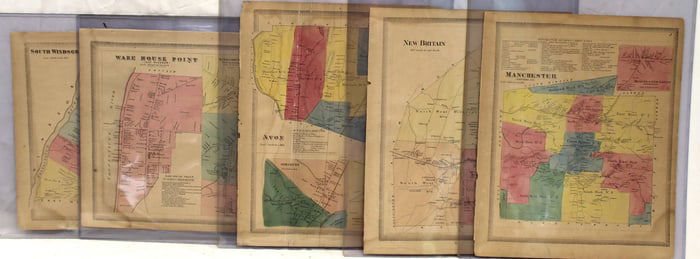 Lot of 5 antique Massachusetts maps
