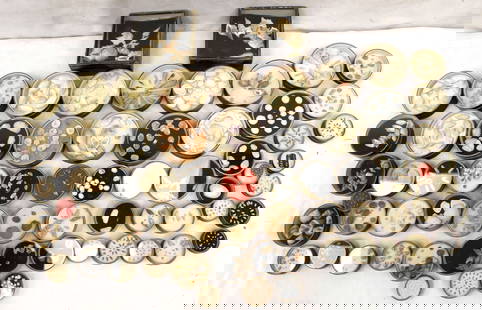 Large antique collection of shells in many round specimen cases -: Large antique collection of shells in many round specimen cases -History from the collection states - conchology collection from the mid to late 1800's. Many of the boxes have newspaper under the shel