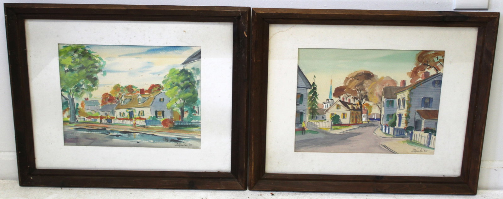 Lot of 2 watercolors of Nantucket in matching frames - overall framed size 18"x22": Lot of 2 watercolors of Nantucket in matching frames - overall framed size 18"x22"