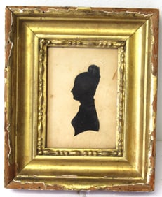 Ca 1820 cut silhouette by James "Master" Hubard - signed on verso - overall framed size 7"x6 1/2"