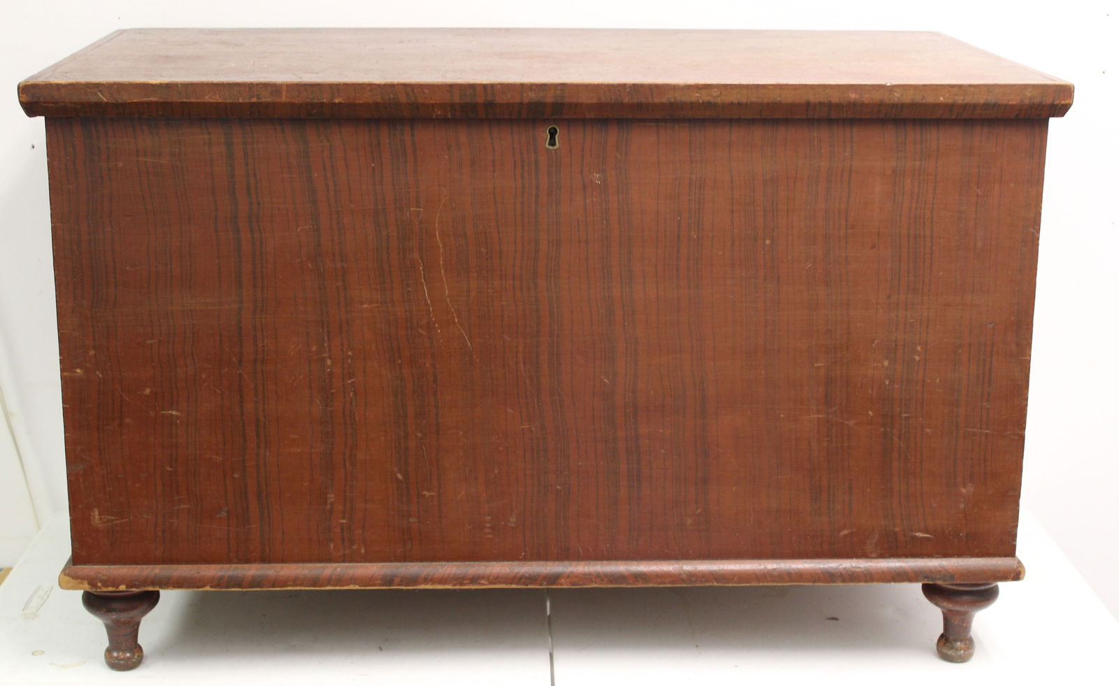 Antique red & black grain painted blanket box w till - 24" tall x 37" wide x 20" deep (1 of 7)