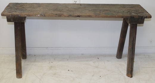 primitive splay leg bench - 22" tall x 45" wide x 16" deep