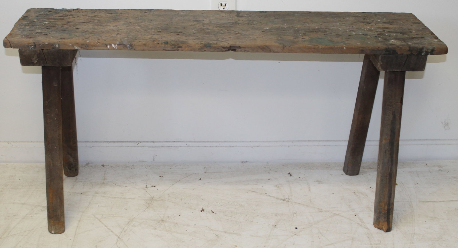 primitive splay leg bench - 22" tall x 45" wide x 16" deep: primitive splay leg bench - 22" tall x 45" wide x 16" deep