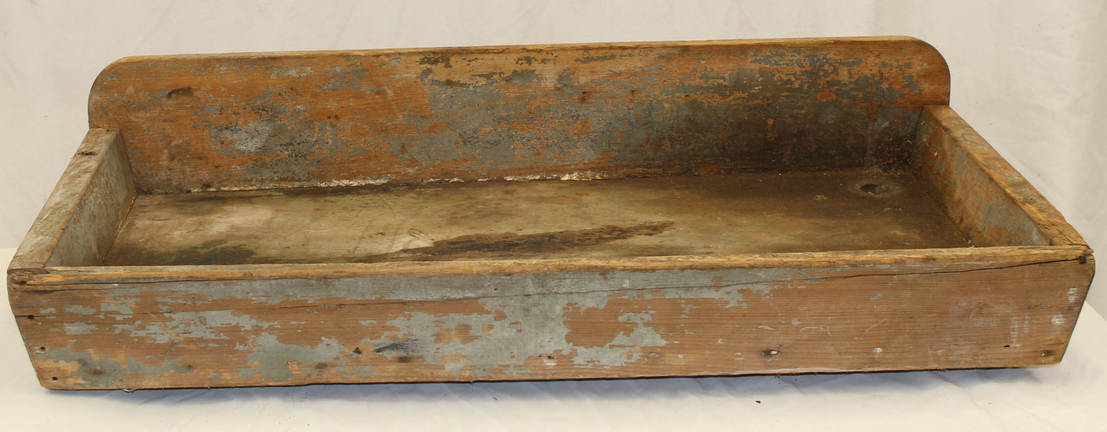 Antique wooden painted sink w drain - 7 1/2"x40"x22": Antique wooden painted sink w drain - 7 1/2"x40"x22"