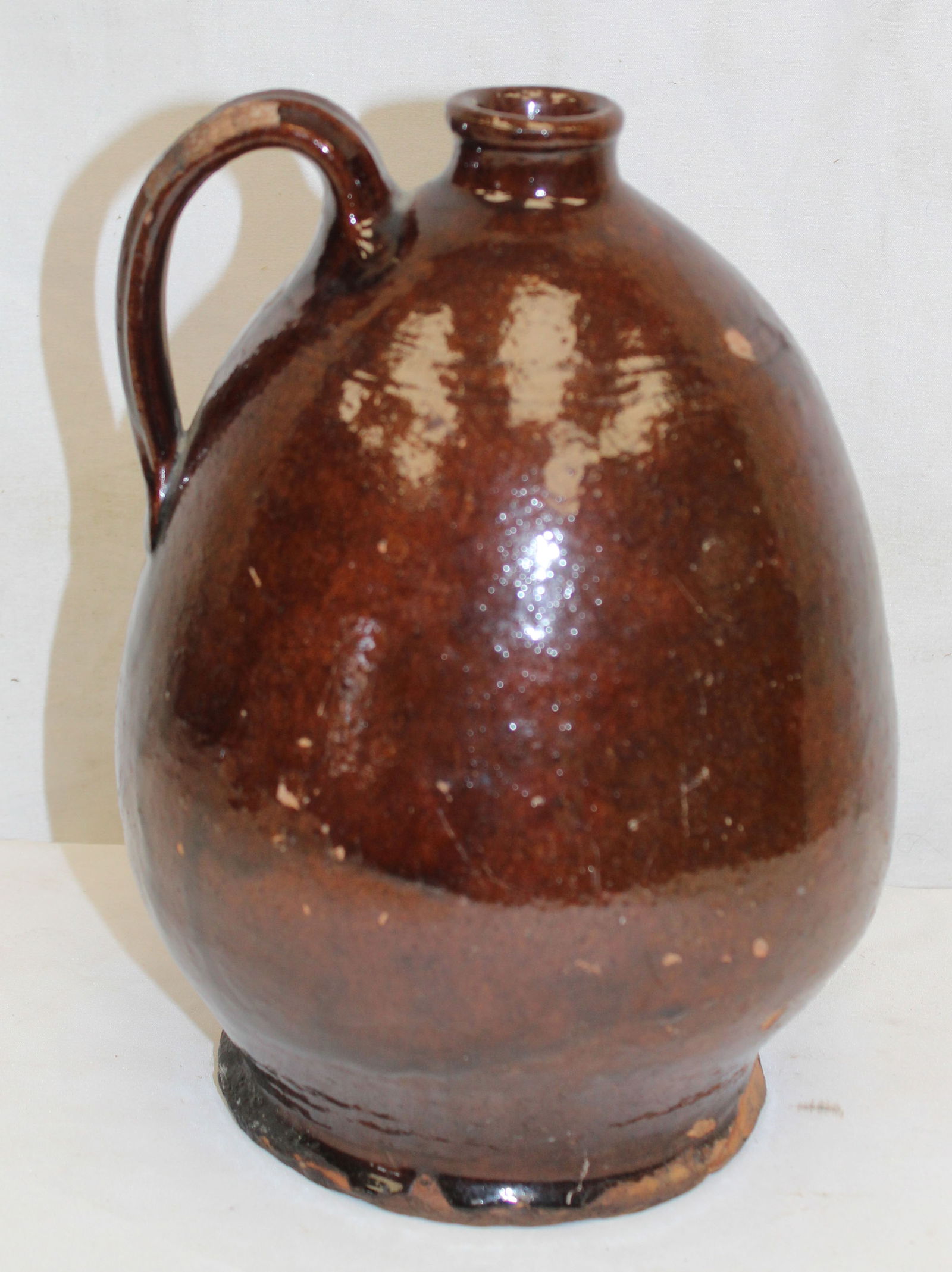 attrib Peter Clarke redware jug - 9" (1 of 5)