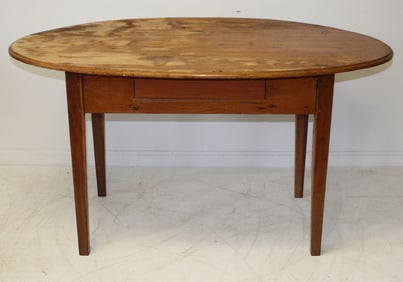 Country Hepplewhite oval top 1 dr table - base replaced - 27" tall x 52"x23" top
