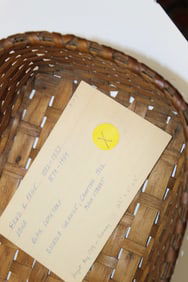 Lot of 3 baskets incl a signed Fred Page knife tray, W. Evans sweet grass & ash tea basket w label