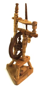 Miniature spinning wheel - 8" tall