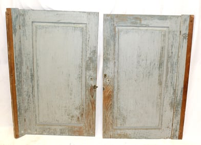 Pair of wooden painted cupboard doors - 42"x27 1/2"