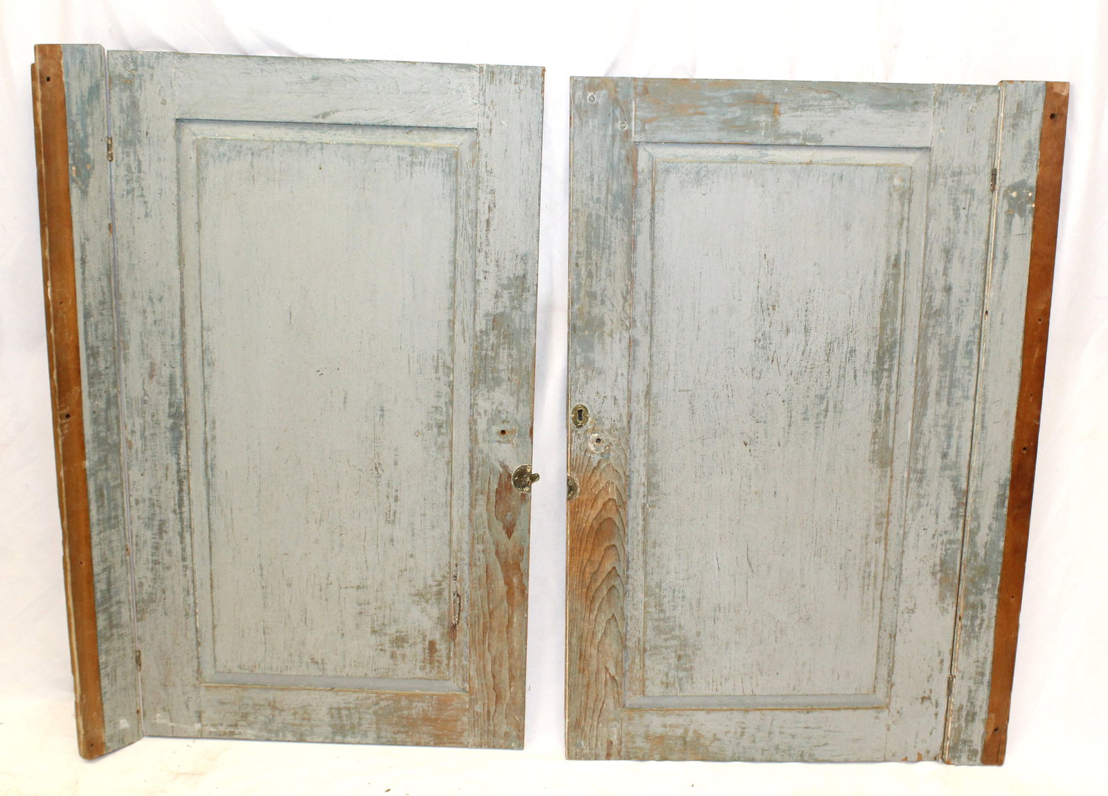 Pair of wooden painted cupboard doors - 42"x27 1/2": Pair of wooden painted cupboard doors - 42"x27 1/2"