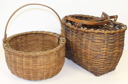 Lot of 2 Taghkanic swing handled baskets -