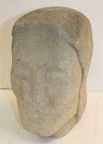 Carved stone bust - 12"x6"x9"