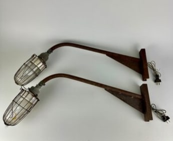 pair of Industrial lighting sconces - 28"