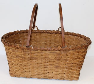 Matteson double swing handled elongated basket - 9 1/2"x18 1/2"x11"