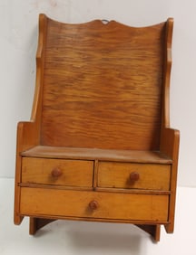 Antique 3 drawer wall hanging shelf