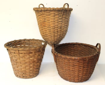 Lot of 3 antique baskets - possibly Taghkanik