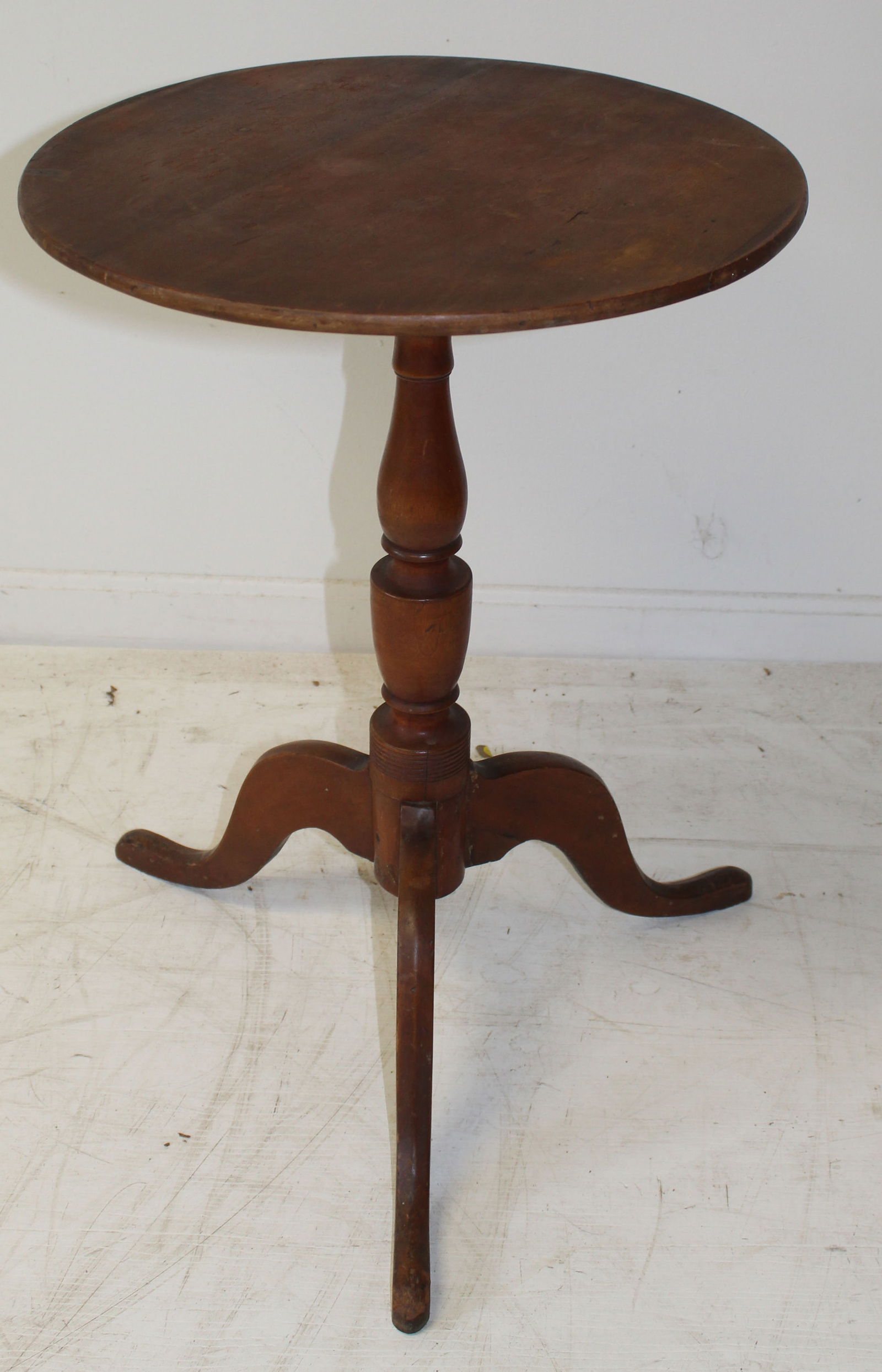 Antique round top QA candlestand - 24" tall x 17 1/4" diam (1 of 6)