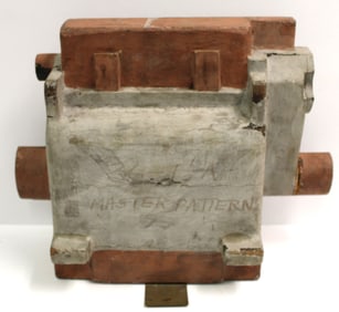 Wood & iron master pattern for a small engine - 5" tall x 14"x11"
