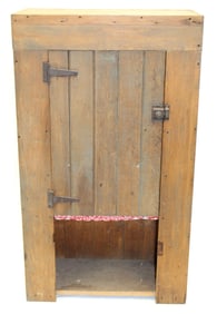Diminutive one door cupboard w shelf interior - 46 1/4" tall x 26 1/4"x12 1/2"