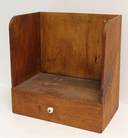 Antique 1 drawer wall shelf - 14" tall x 13 1/2" wide x 8 1/2" deep