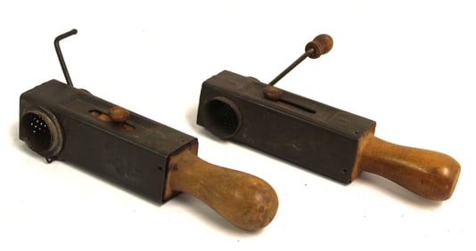 Lot of 2 antique nutmeg graters - 6 1/4"