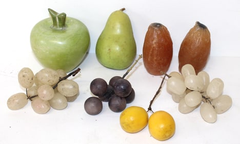 small lot of stone & wax fruit - 1"-4"