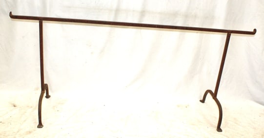 Antique iron bed frame (1 side) often used as a fireplace crane - 29" tall x 65" wide x 17" deep