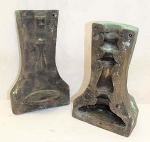 Antique heavy pewter candlestick mold - 8 1/2"x5"x3 1/2"
