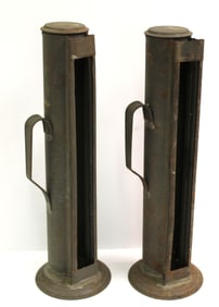 Pr of antique tin candy or candle molds - 11 1/4" tall