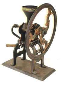 Large antique coffee grinder - as found - 26" tall x 18" wide x19" deep