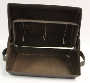 Antique tin small bird roaster - 9" tall x 12" wide x 7" deep