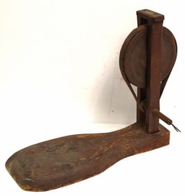 Antique wood & iron apple peeler/corer - 21 1/2"x18"