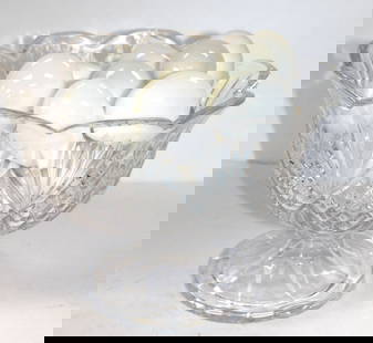 Large lot of glass eggs in cut glass bowl - eggs are 2 1/2"-3": Large lot of glass eggs in cut glass bowl - eggs are 2 1/2"-3"