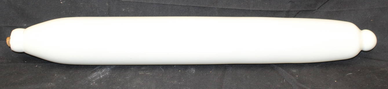 Large antique milk glass rolling pin/salt flask - 29" long: Large antique milk glass rolling pin/salt flask - 29" long