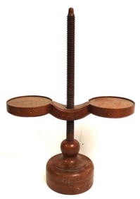 Antique wooden adjustable candle holder - 19" tall x 13 1/2" wide