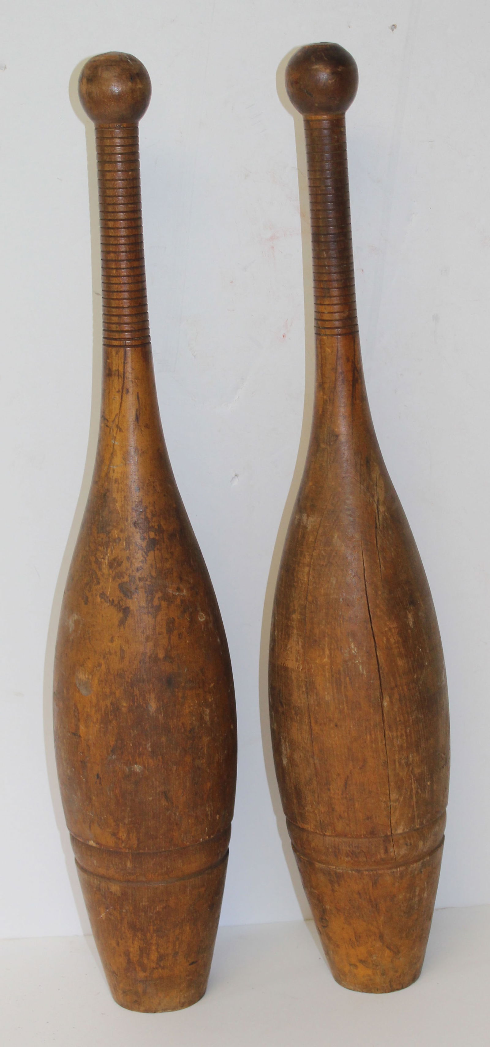 Pair of antique wooden Indian pins - 22" (1 of 5)