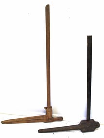 Lot of 2 antique lumber measures for logs - 49"x25" & 40"x25"