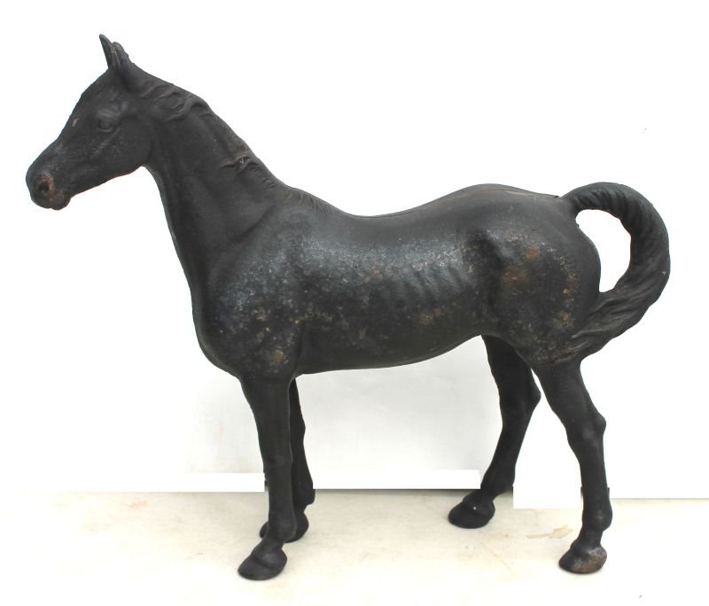 rare Hubley No. 345 ca 1930's cast iron horse doorstop : rare Hubley No. 345 ca 1930's cast iron horse doorstop - 10 1/2" tall x 12" long