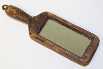 Antique small courting mirror - 6 3/4"x2"