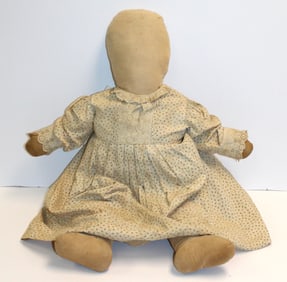 Antique large rag doll - can wear baby clothes - 28" tall