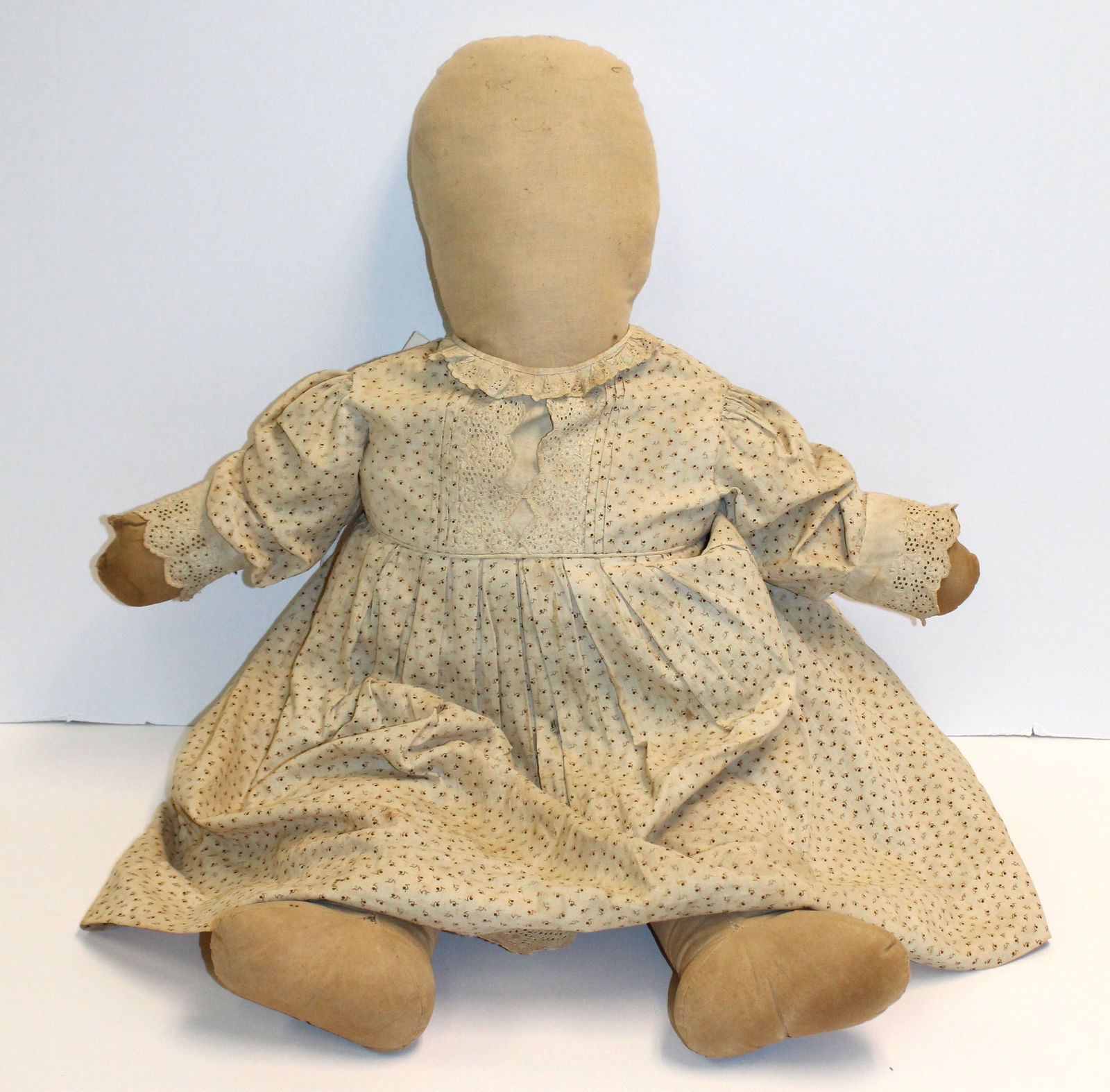 Antique large rag doll - can wear baby clothes - 28" tall (1 of 6)