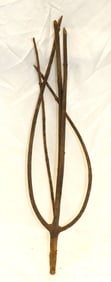 Interesting twig distaff w remnants of flax at base - 21" tall