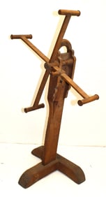 Antique standing yarn winder w counter - 44" tall x 18"x15"