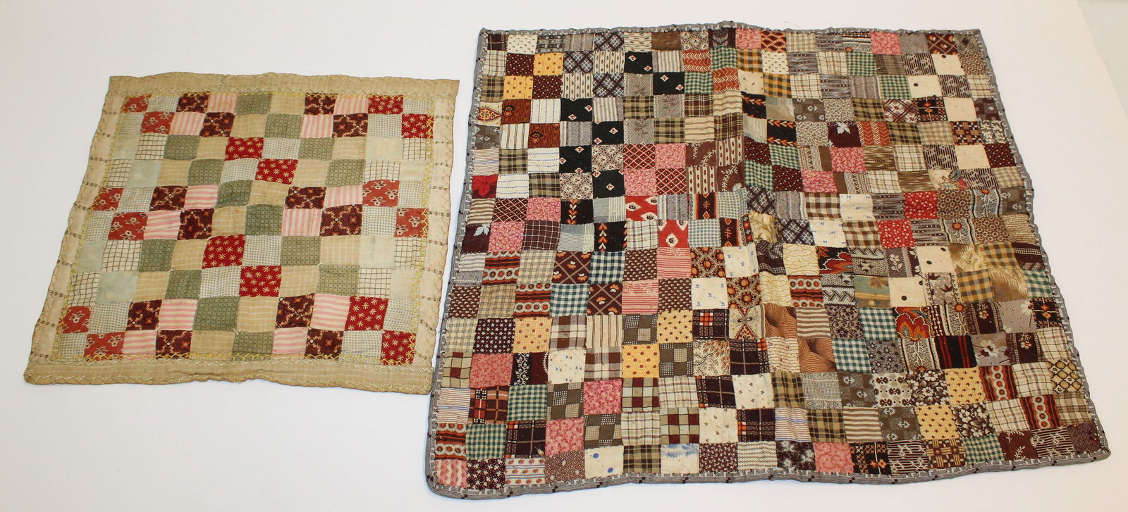 Lot of 2 antique doll/child quilts - 17"x19 & 11"x11" (1 of 5)