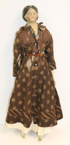Antique wooden doll - 19" tall