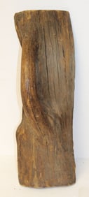 Primitive carved wooden fragment used as a towel holder - 25" tall